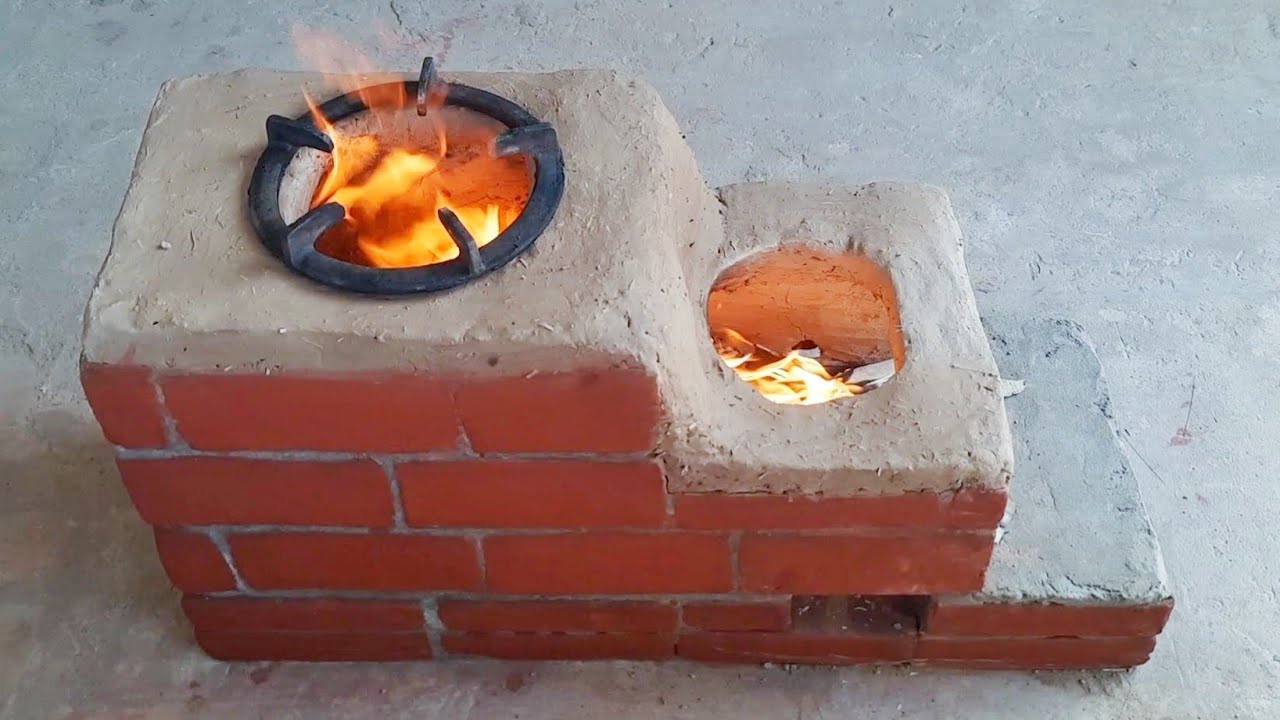 Making An Amazing Wood Burning Smoke Free Bricks Stove YouTube