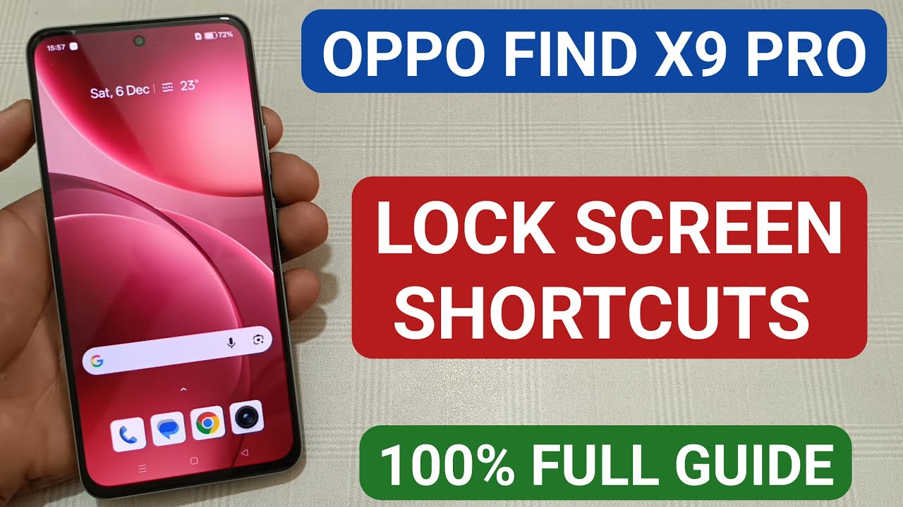 oppo find x9 Pro mein lock screen shortcuts use kare
