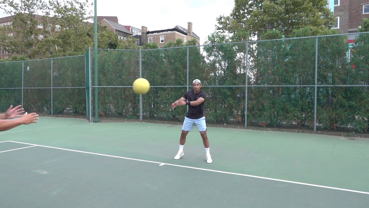 Medicine Ball Tosses With Open Stance Backhand YouTube