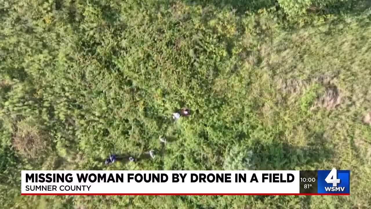 Missing woman found by drone in a field - YouTube