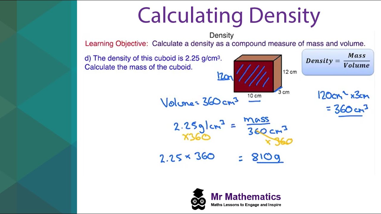 Calculating Density - Mr Mathematics Pertaining To Science 8 Density Calculations Worksheet