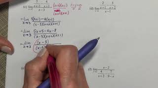 Precalculus BC Unit 13 Notes 3b   Limits Algebraically   Complex Fractions and Multiplying by Conjug