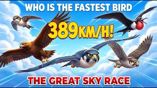 389 KM/H… Who is the Fastest Bird? 🦅 The Great Sky Race | Birds Speed Race