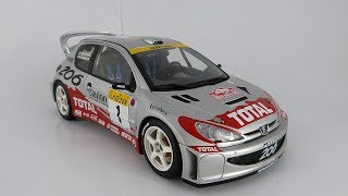 1:18 AUTOart Peugeot 206 WRC 2001 M.Gronholm/T.Rautiainen #1 Rally Monte  Carlo