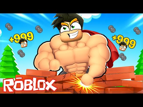 HER ŞEYİ KIRDIM VE KASLI BABİ OLDUM 👊 Roblox Strongman Smash Simulator