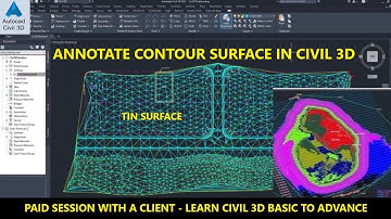 How to Annotate Contour Surfaces in AutoCAD Civil 3d | Add Labels on Civil 3d Surface | Civil 3d