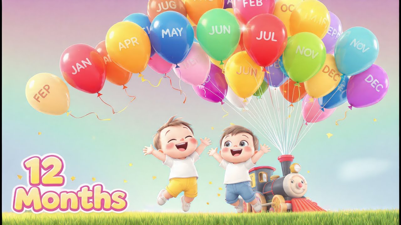12 Months Song | Learn the Months of the Year with the Happy Train! 4K