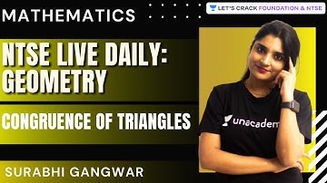 Ntse Live Daily : Geometry  | Congruence of Triangles  | Maths | Surabhi Gangwar