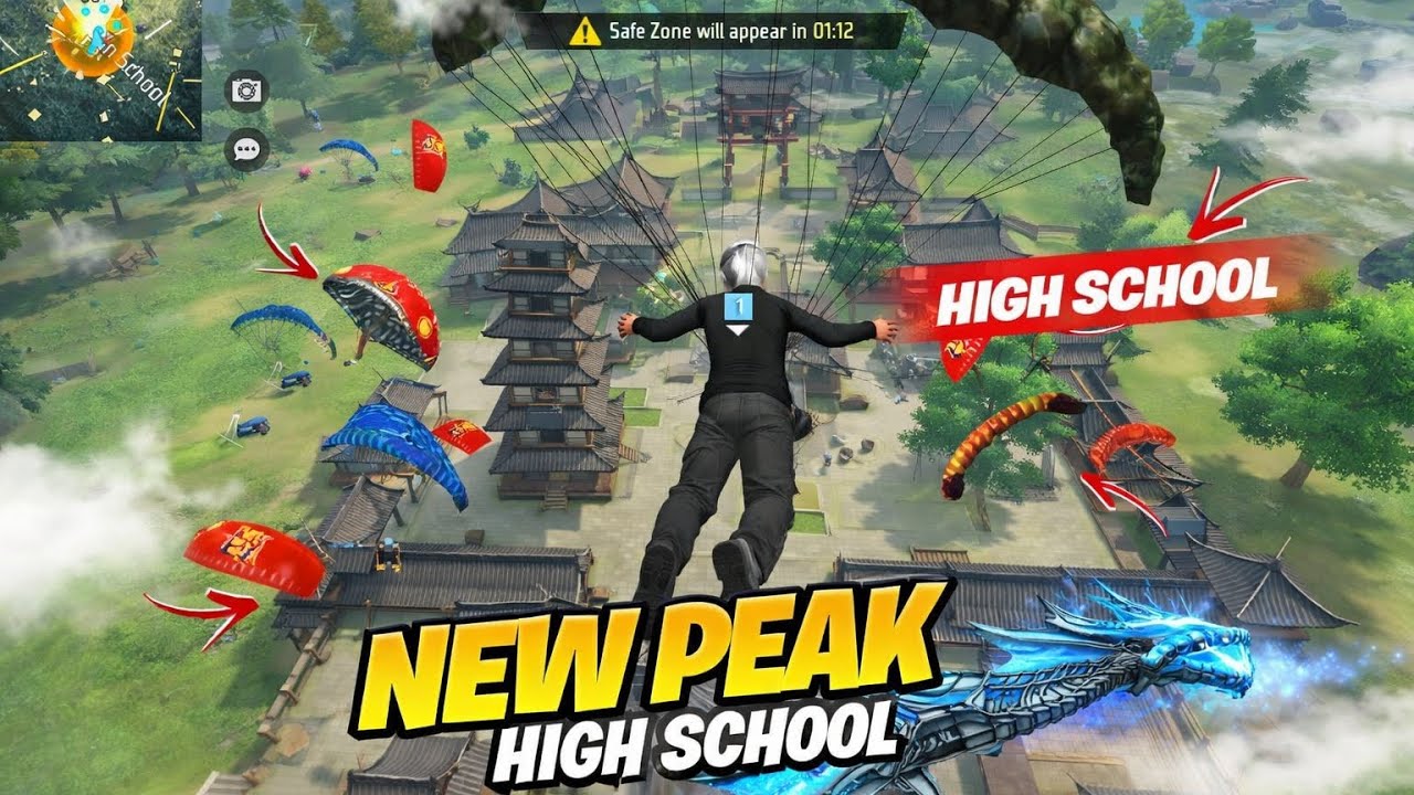 FREE fire new peak High school Gameplay | 90%Headshot Rate | Duo Vs Squad Full Gameplay | FREE FIRE💥