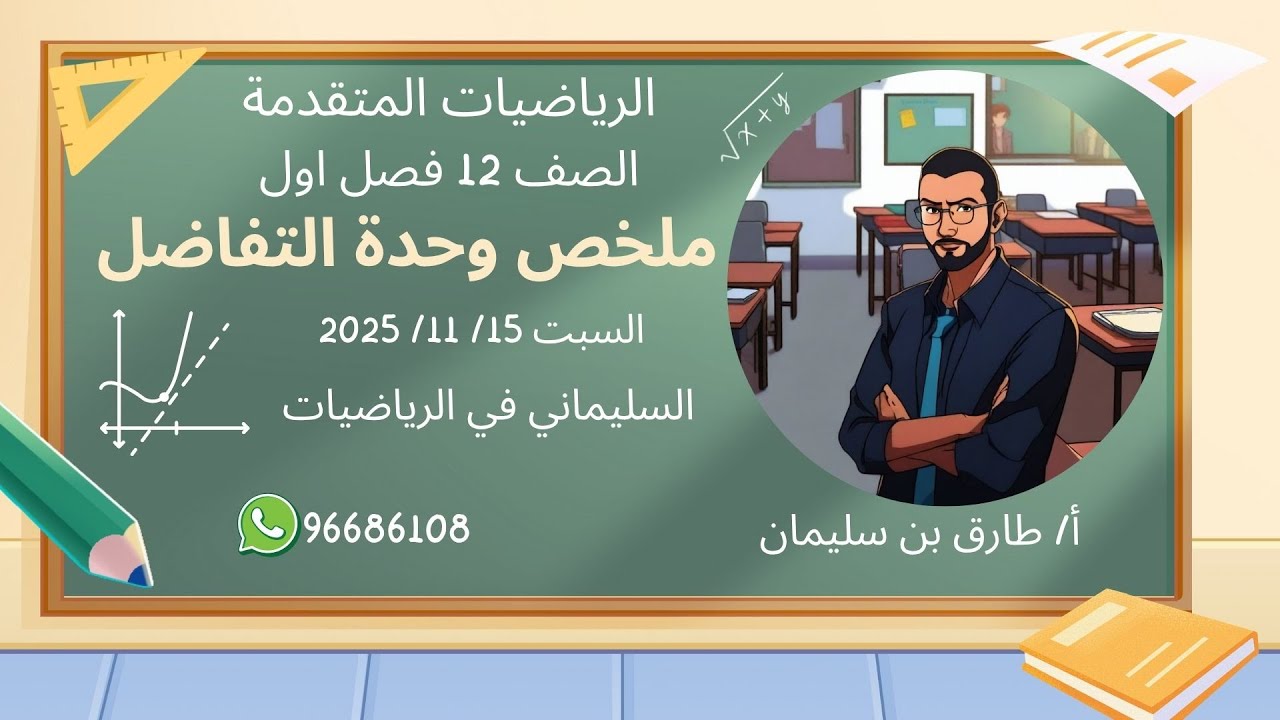 #الرياضيات_المتقدمة#للصف_الثاني_عشر#التفاضل  ملخص الوحدة الرابعة للفصل الاول 2025/ 2026