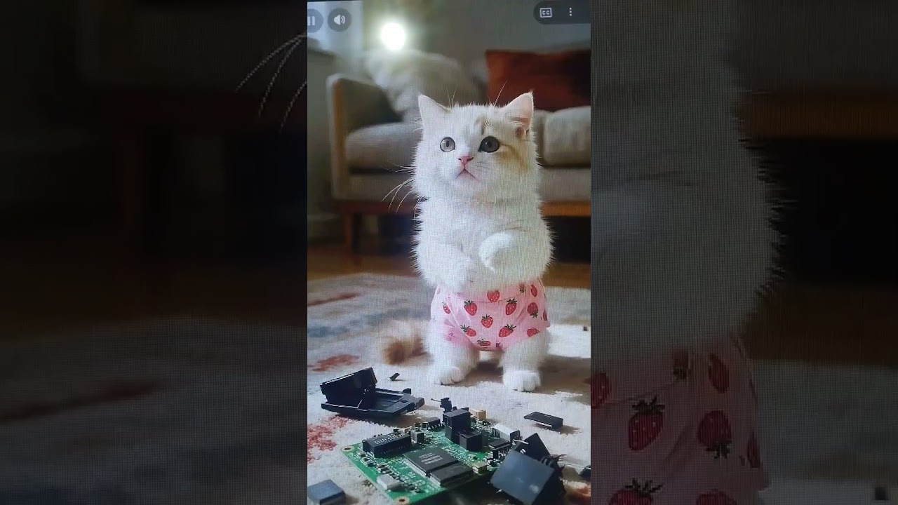 🐱🔨The kitten's on a rampage, and the big cat's at the end of his rope. 