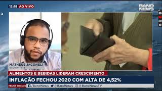 BANDNEWS - MATHEUS JACONELI, ECONOMISTA DA NOVA FUTURA, FALA SOBRE A ALTA DA INFLAÇÃO EM 2020