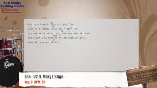 🥁 One - U2 ft. Mary J. Blige Drums Backing Track with chords and lyrics