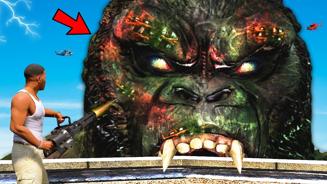 Big KING KONG Destroys LOS SANTOS In GTA 5 KING KONG Vs Godzilla 