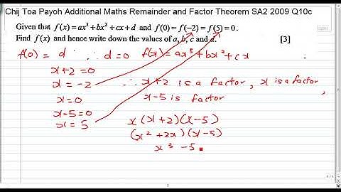 Remainder & Factor Theorem Question From An Exam Paper