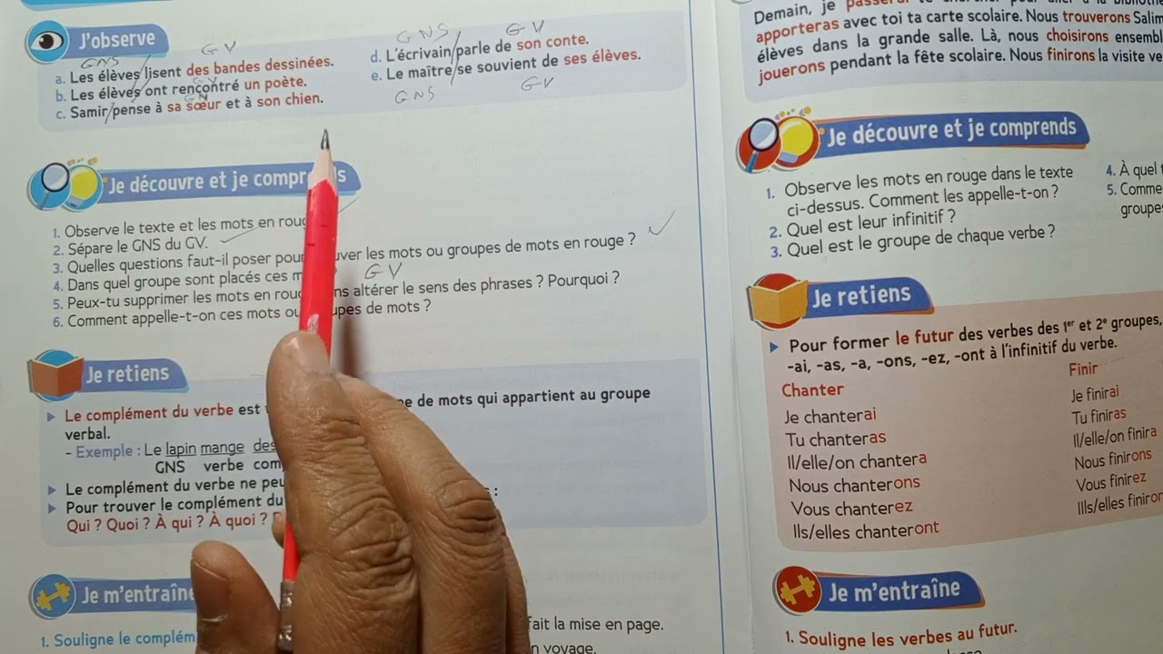 CE2 : Grammaire : Le complément du verbe page 144. Le trésor des mots