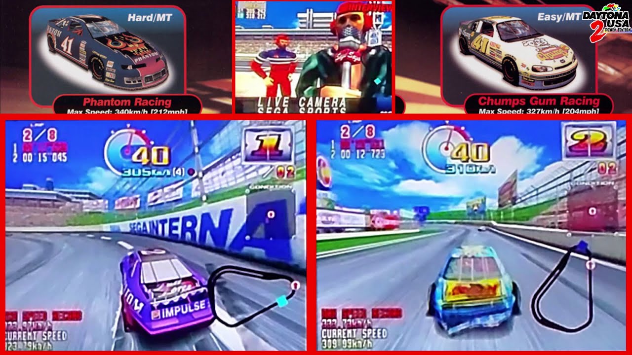 Daytona USA 2 Power Edition — игры для двух игроков с прямой трансляцией с камеры (и комментариям...