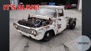 FIRST START AND DRIVE! CHEAP BUDGET F100 CROWN VIC SWAP!