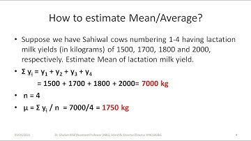 Statistics-1 (Mean, Variance, Standard Deviation, Standard Error and Coefficient of Variation)