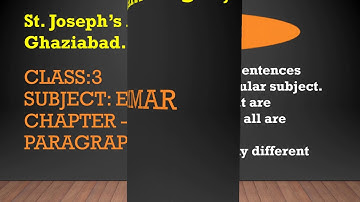 Class 3, English Grammar, Chapter 22, Part 1, Paragraph Writing by Rimmi Singh