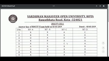 Rscit answer key 03 march 2019