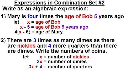 Algebra - Ch. 0.6: Basic Concepts (33 of 36) Algebraic Expressions in Combination Set 2