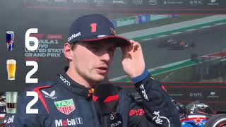 Max Verstappen - Post race interview - Drinking game - Austin sunday GP race - 2023