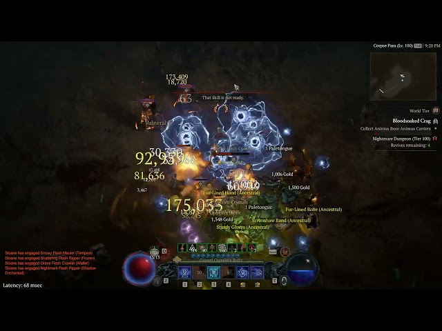 Diablo 4 - Tier 100 NM Dungeon meets my balls (Bloodsoaked Crag, Ball Lightning Sorc, S2, deathless)