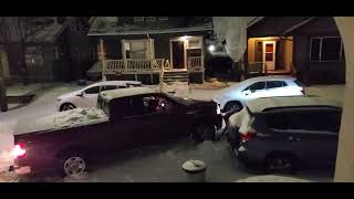 man with attude stuck in snow