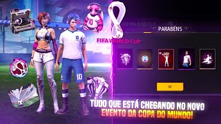 TUDO DO NOVO EVENTO DA COPA DO MUNDO NO FREE FIRE! NOVAS ROUPAS E SKINS, ATUALIZAÇÃO E MUITO MAIS!