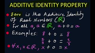ADDITIVE IDENTITY PROPERTY