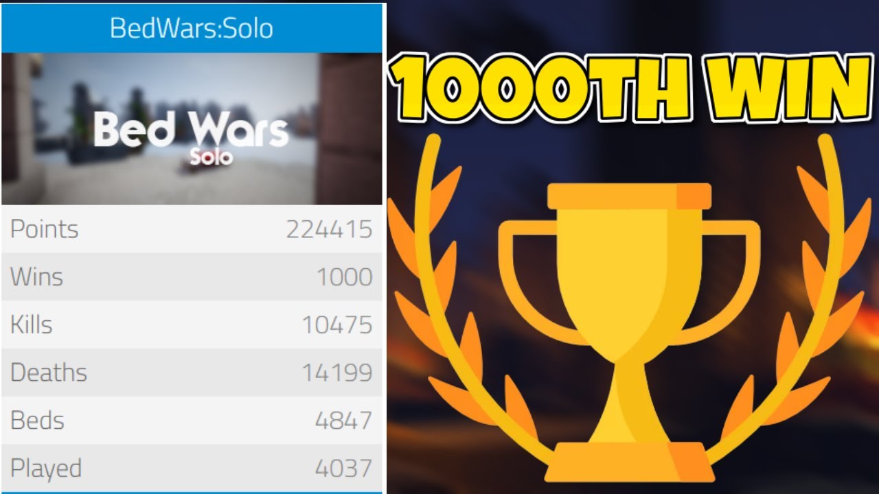 My 1000th WIN IN BEDWARS - YouTube