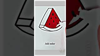 Easy Watermelon piece Drawing For Kids | Art Ideas | Art's Of Munna #shorts #youtubeshorts #art screenshot 2