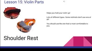 Lesson 15 - Violin Red Belt - Parts - Shoulder Rest