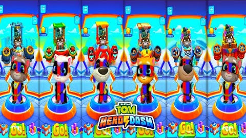 TALKING TOM HERO DASH - ALL HEROES MIX COLOUR SUIT - SAVING ALL HEROES WORLD GAMEPLAY (ANDROID, IOS)