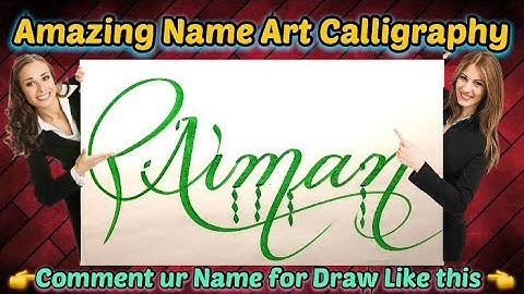Aiman Name Signature Calligraphy Status | How to Draw, Cursive Calligraphy with Cut Marker