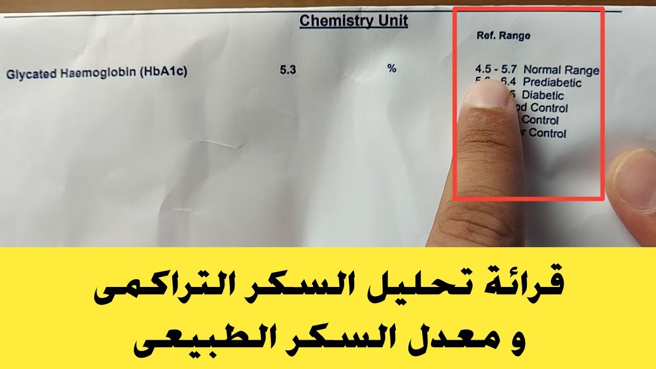 قرائة تحليل السكر التراكمى HbA1c و ما هو معدل السكر الطبيعي؟