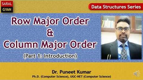 [SARAL GYAN] : Row Major Order | Column Major Order | Introduction | Part-1