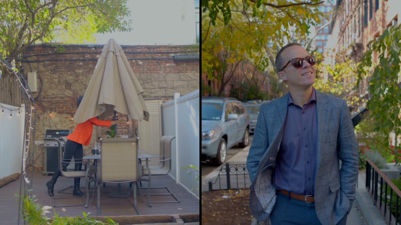 SPLIT-SCREEN vid of a great Brooklyn GARDEN apartment.