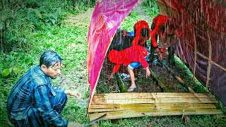 HUJAN SUPER DERAS SIANG & MALAM-MEMBANGUN SHELTER PALING BERAT❗