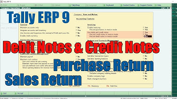 Tally ERP 9 - purchase return and sales return entry in tally erp 9 | Class 16