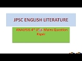 JPSC ENGLISH LITERATURE ANALYSIS OF 4th JPSC (Link description box)