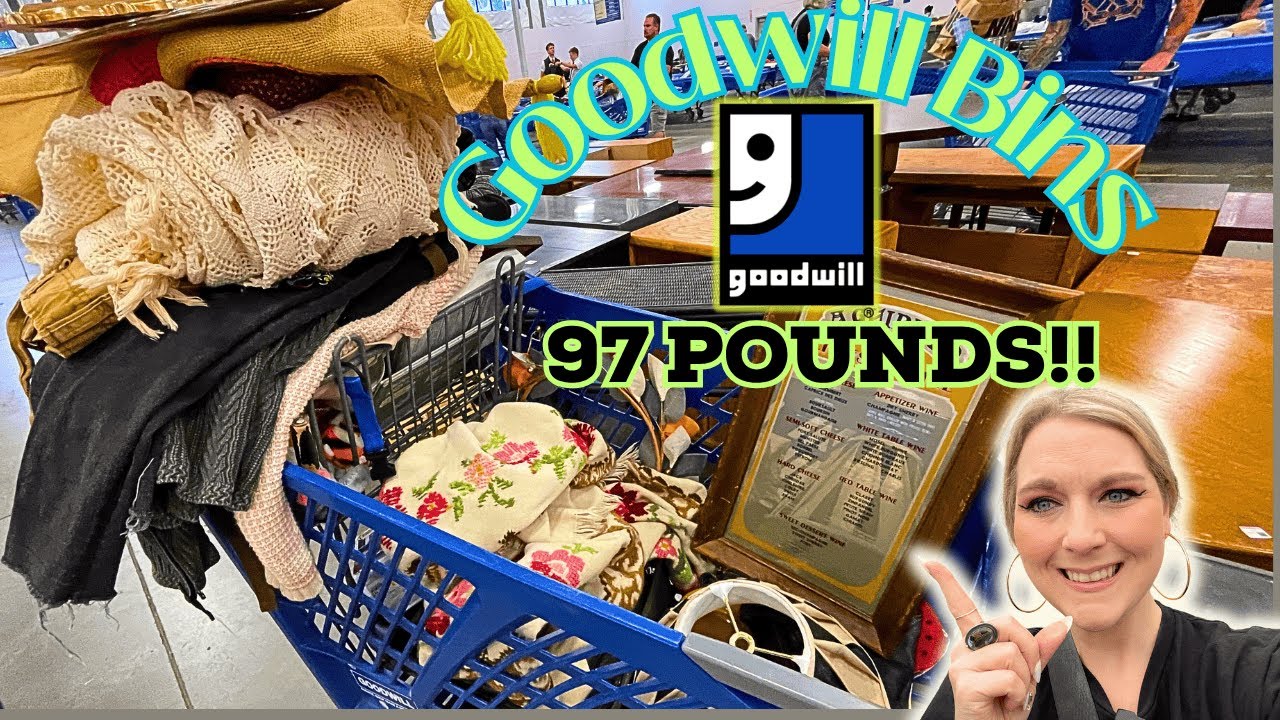 Let’s Go To💥4 GOODWILL Bins💥in ONE DAY!!! 97 Total Pounds! Thrift With Me!  ++HAULS!!