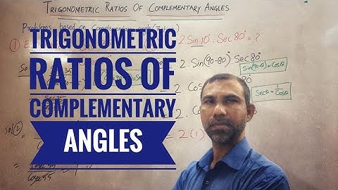 Trigonometric Ratios Of Complementary Angles