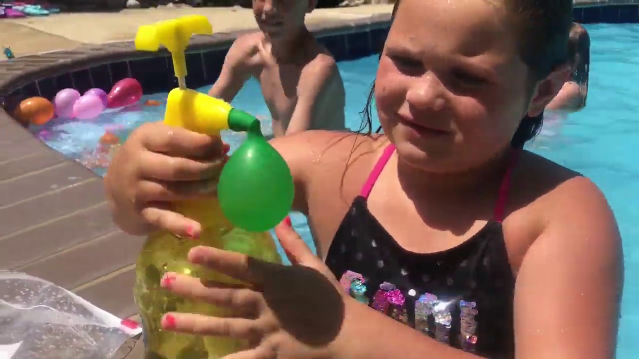 Water Balloon Fight! In The Pool! Ft. Tj, Fay Fay, and K-Dawg