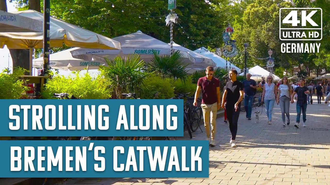 WALKING along BREMEN'S CATWALK - The Schlachte (4k)