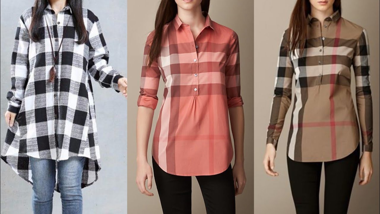 Top 40+ Check Print Short Shirts Designs For Girls // Latest Winter Check  Dresses Design - Youtube