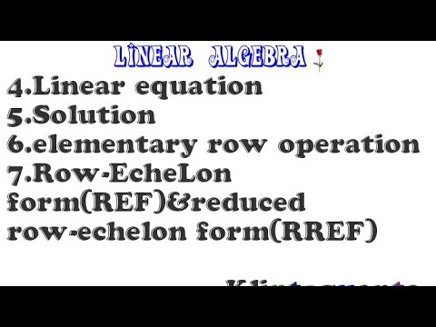 ELEMENTARY ROW OPERATION(LINEAR ALGEBRA) - YouTube