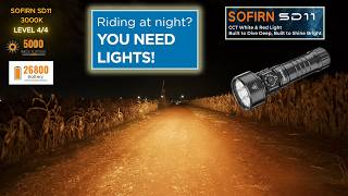 Sofirn SD11 Cycling at Night + Flashlight beamshots (Rural Area)