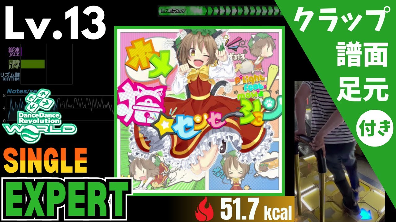 DDR WORLD】Lv.13 ホメ猫☆センセーション（ESP）【譜面＋足元＋